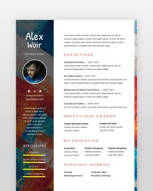 Artist and Painter Resume Template by resumedesigns.in