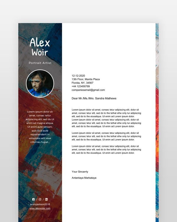 Artist-and-Painter-Resume-Template_coverletter by resumedesigns.in