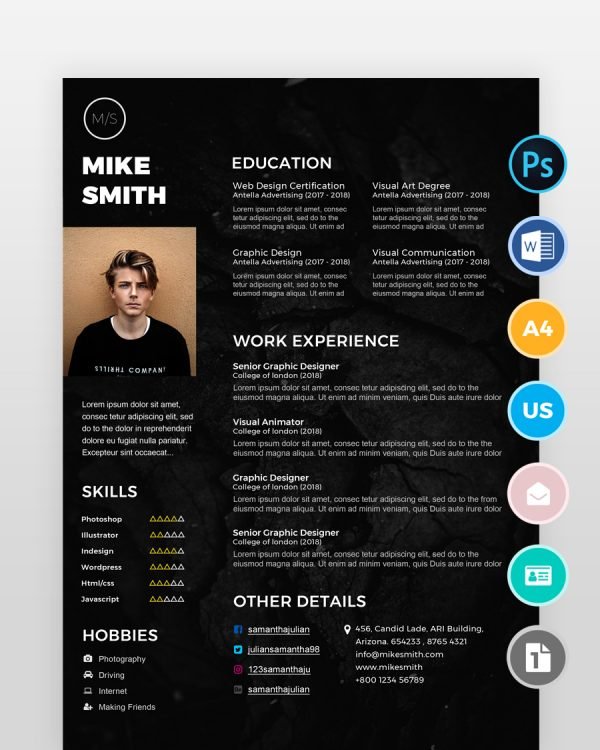 Black-Designer-Resume-Template2 by resumedesigns.in