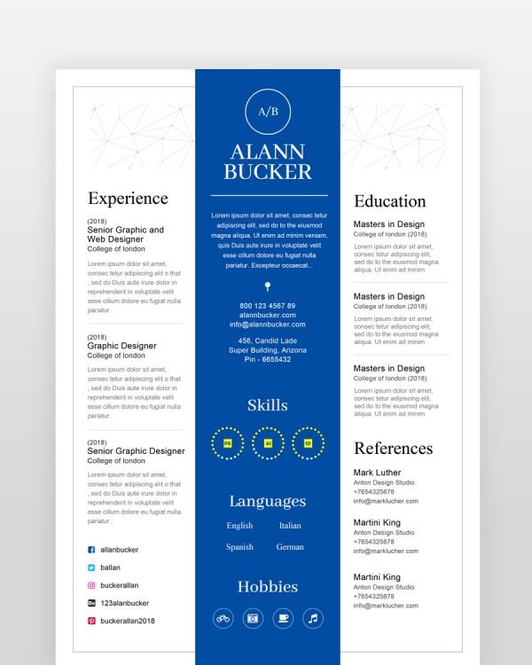 Blue-Clean-Resume-Template by resumedesigns.in