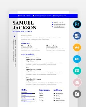 Blue-Designer-Resume-Template2 by resumedesigns.in