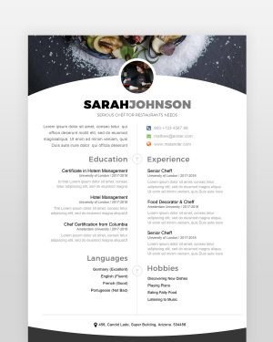 Cheff Resume Template - resumedesigns.in