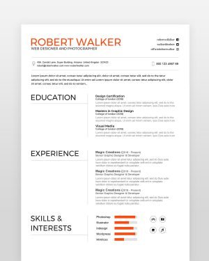 Clean Graphic Designer Resume - resumedesigns.in