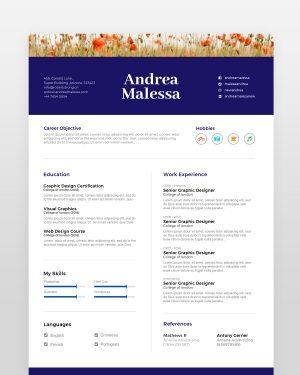 Colorful Floral Resume Template - resumedesigns.in