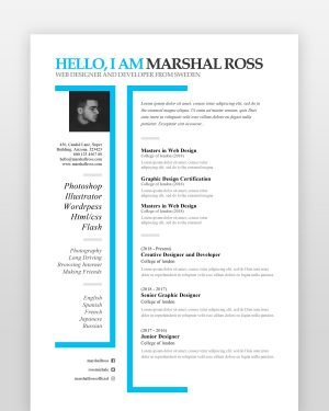 Creative One Page Designer Resume - resumedesigns.in