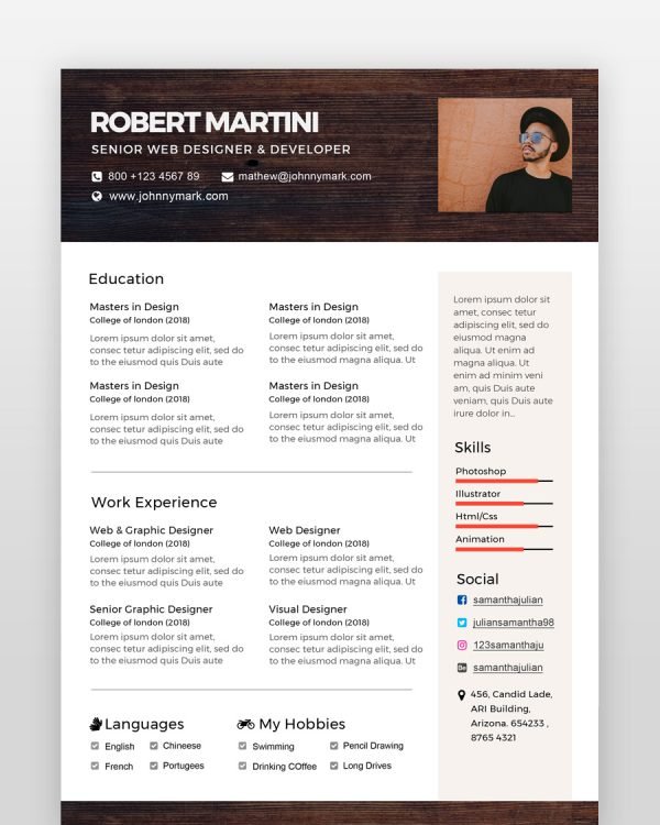 Creative Resume Template - resumedesigns.in