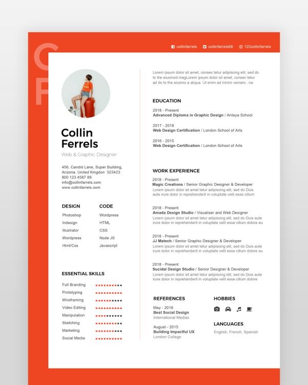 Experienced Designer Resume Template - resumedesigns.in