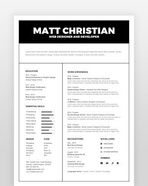 Generic Resume Template - resumedesigns.in