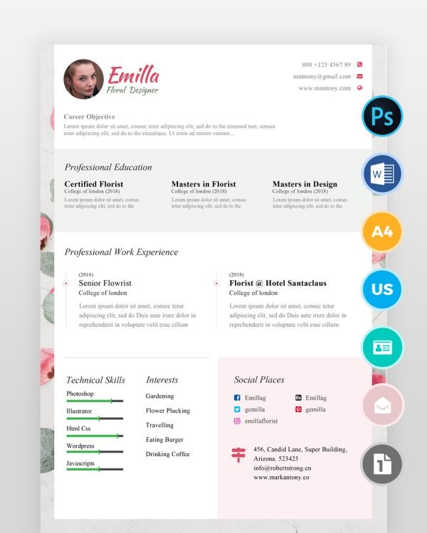 Girly-Resume-Template2 - resumedesigns.in