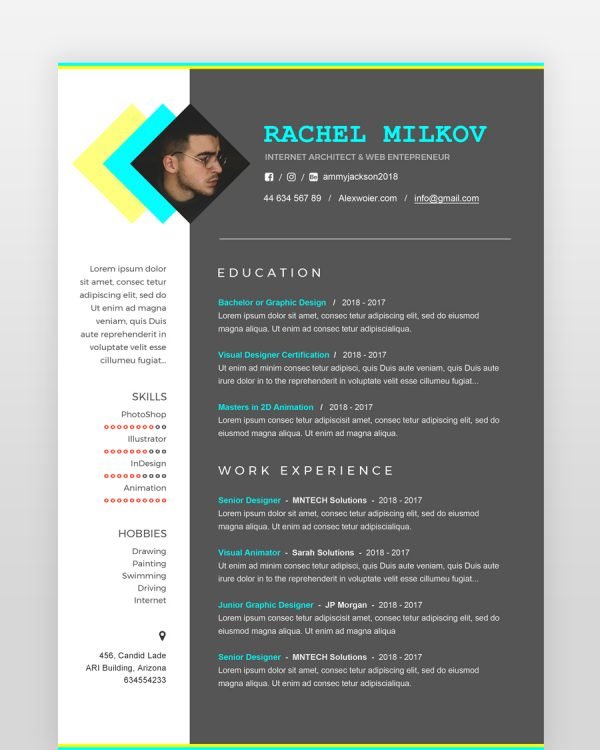 Minimal Designer Resume - resumedesigns.in