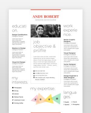 Minimal Designer Resume Template - resumedesigns.in