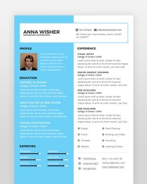 Minimal Resume Template - resumedesigns.in