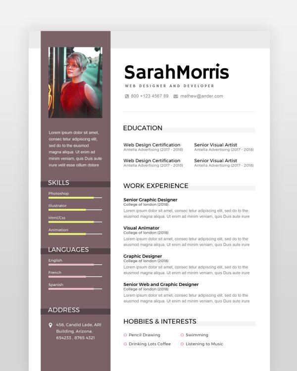 Modern Designer Resume Template - resumedesigns.in