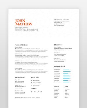 Modern Graphic Designer Resume - resumedesigns.in