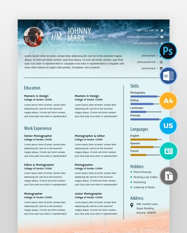 Photographer-Resume-Template2 - resumedesigns.in