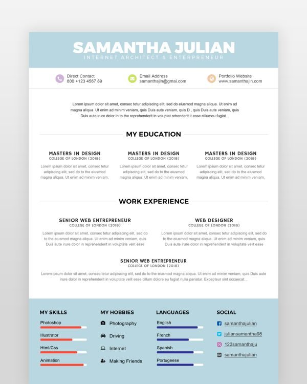 Simple Accountant Resume Template - resumedesigns.in