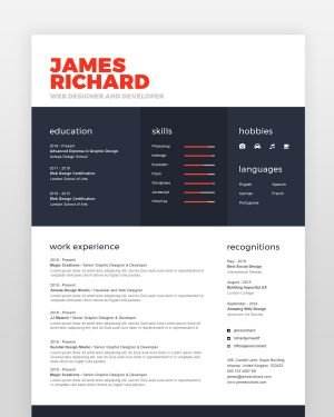 Simple Clean Designer Resume - resumedesigns.in