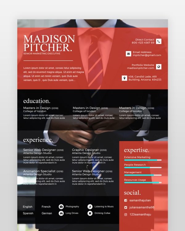 Marketing Resume Template - resumedesigns.in