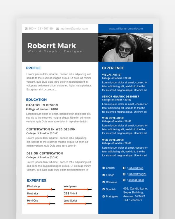 Multipurpose Resume Template - resumedesigns.in