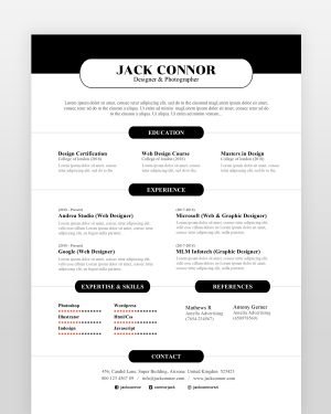 Simple and Clean Resume Template - resumedesigns.in