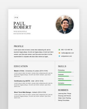 Simple and Clean Web Designer Resume - resumedesigns.in