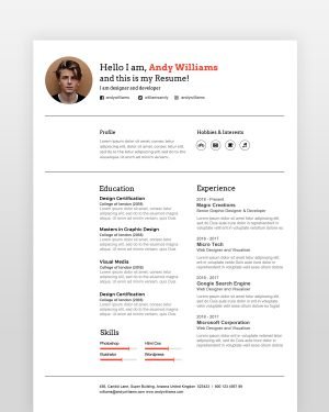 Clean Professional Designer Resume - resumedesigns.in