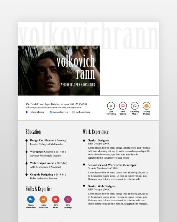 Creative Designer Resume - resumedesigns.in