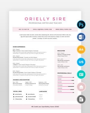 Girly-Web-Designer-Resume-Template - resumedesigns.in