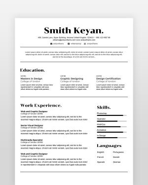 Minimal Professional Resume - resumedesigns.in