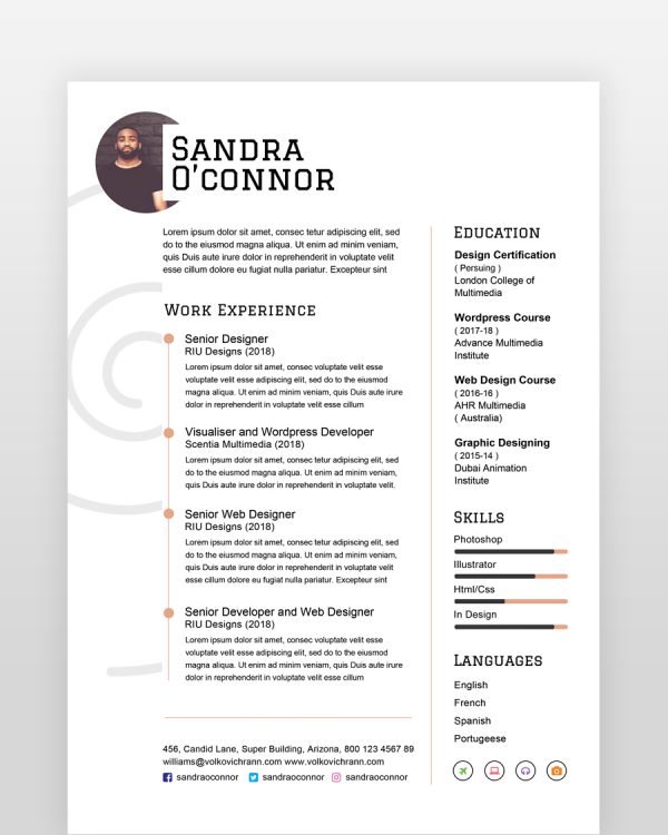 Simple Clean and Minimal Resume - resumedesigns.in