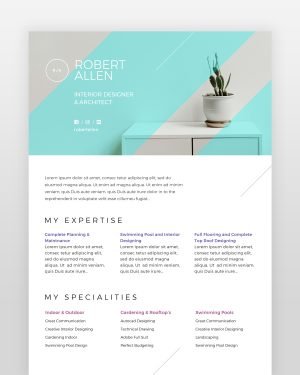 Two Page Designer Resume - resumedesigns.in