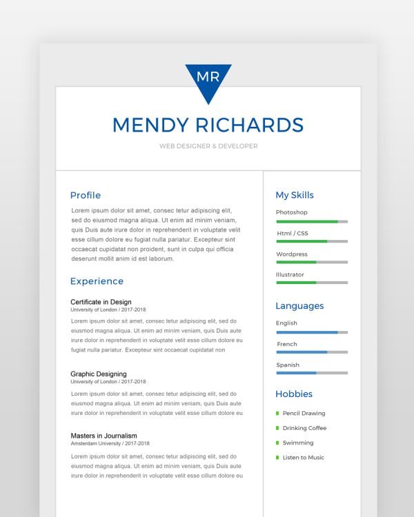 Stylish Designer Resume - resumedesigns.in