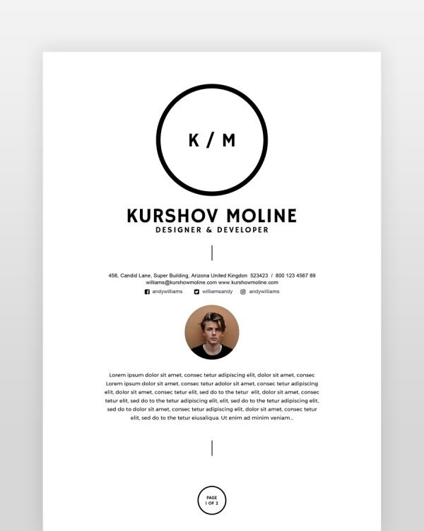 Two Page Designer Resume - resumedesigns.in