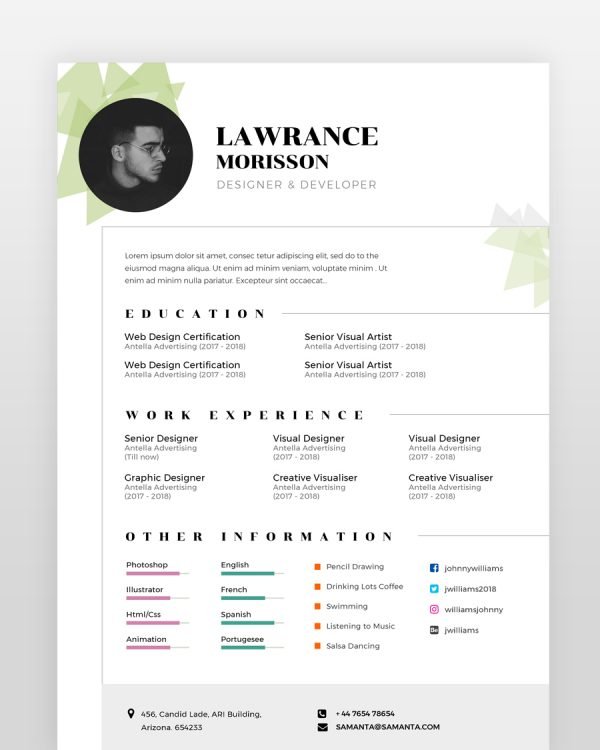 Web Designer Resume - resumedesigns.in